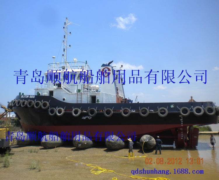 南通船厂修船用天然胶气囊1.5*10米船舶上排下水用